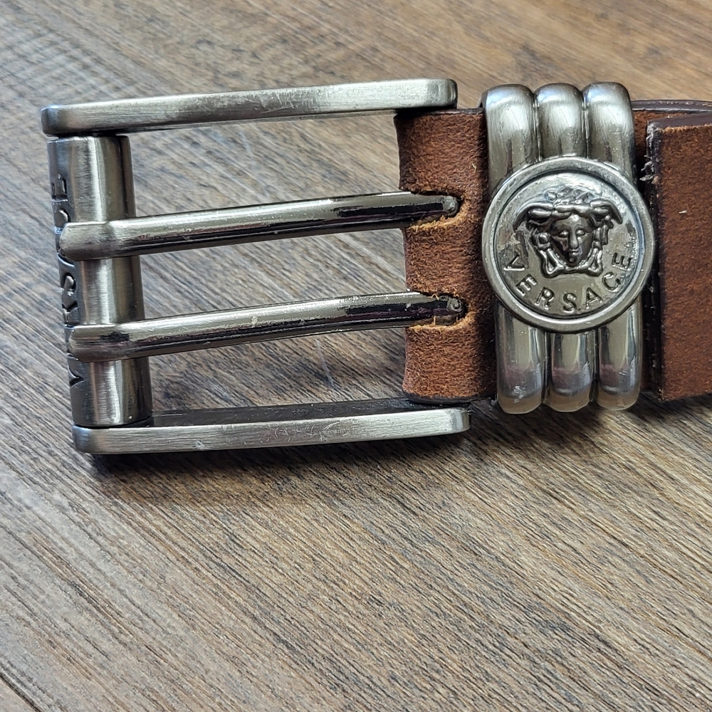 Brown leather belt